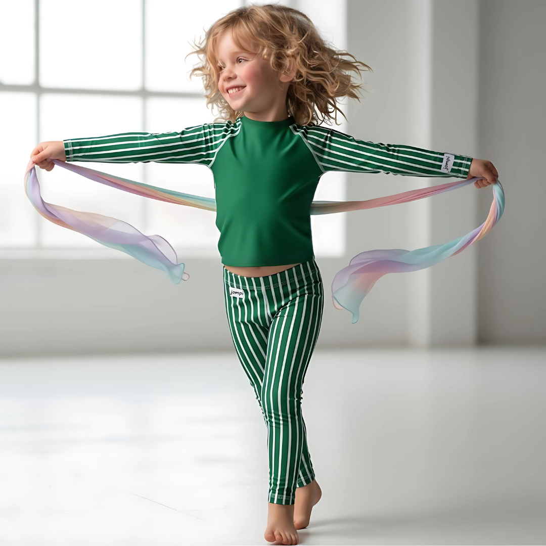 Träningstights Jompi Dash Mini Grön - Stripe