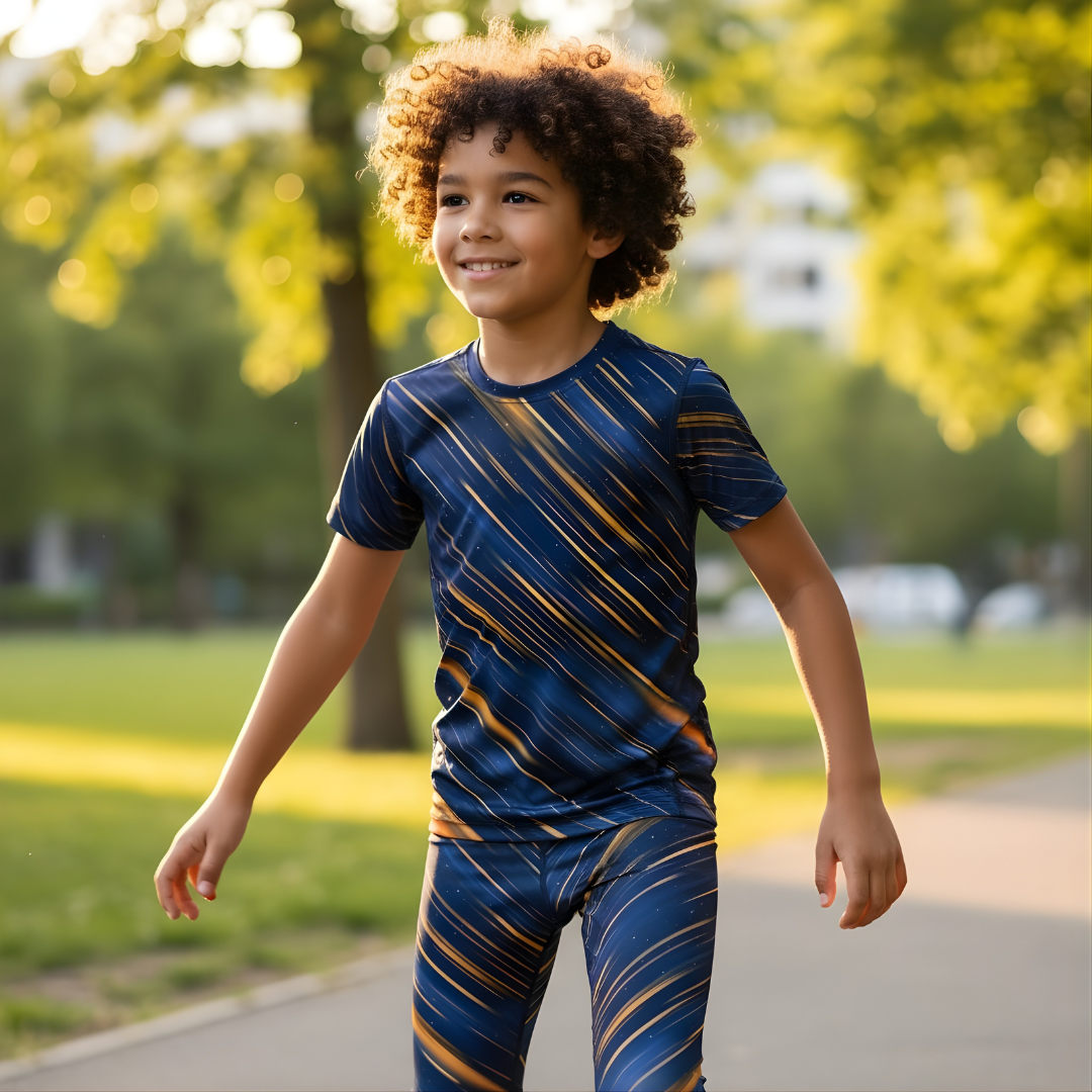 Träningst-shirt Jompi Junior Twirl Blå/Gul - Rain