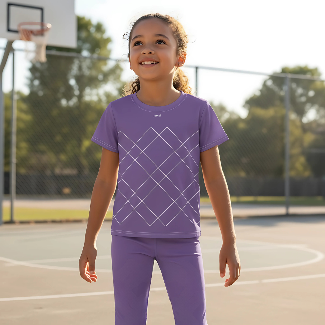 Tränings T-shirt Jompi Dash Mini Lila - Grid