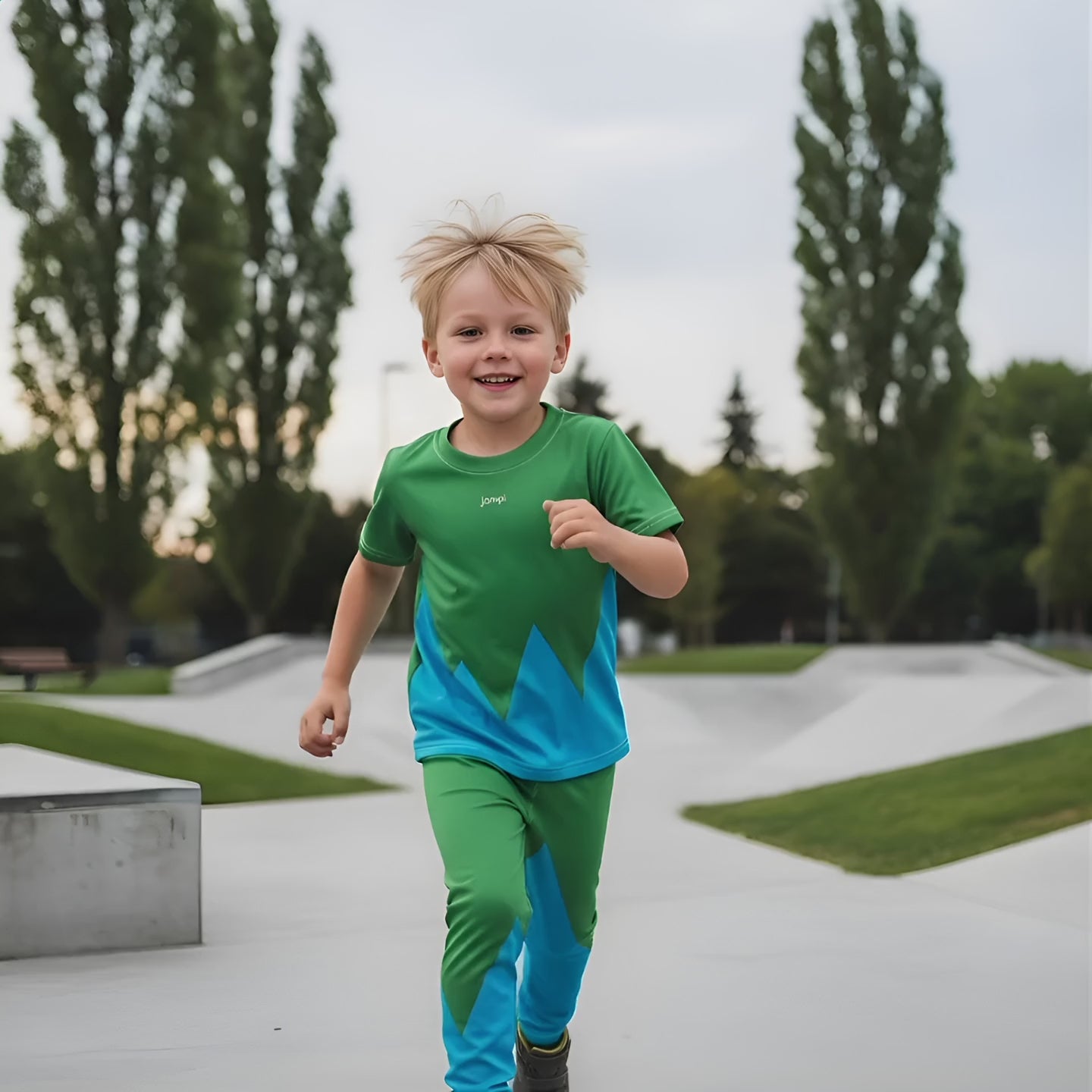 Träningst-shirt Jompi Dash Mini Grön/Blå - Mix