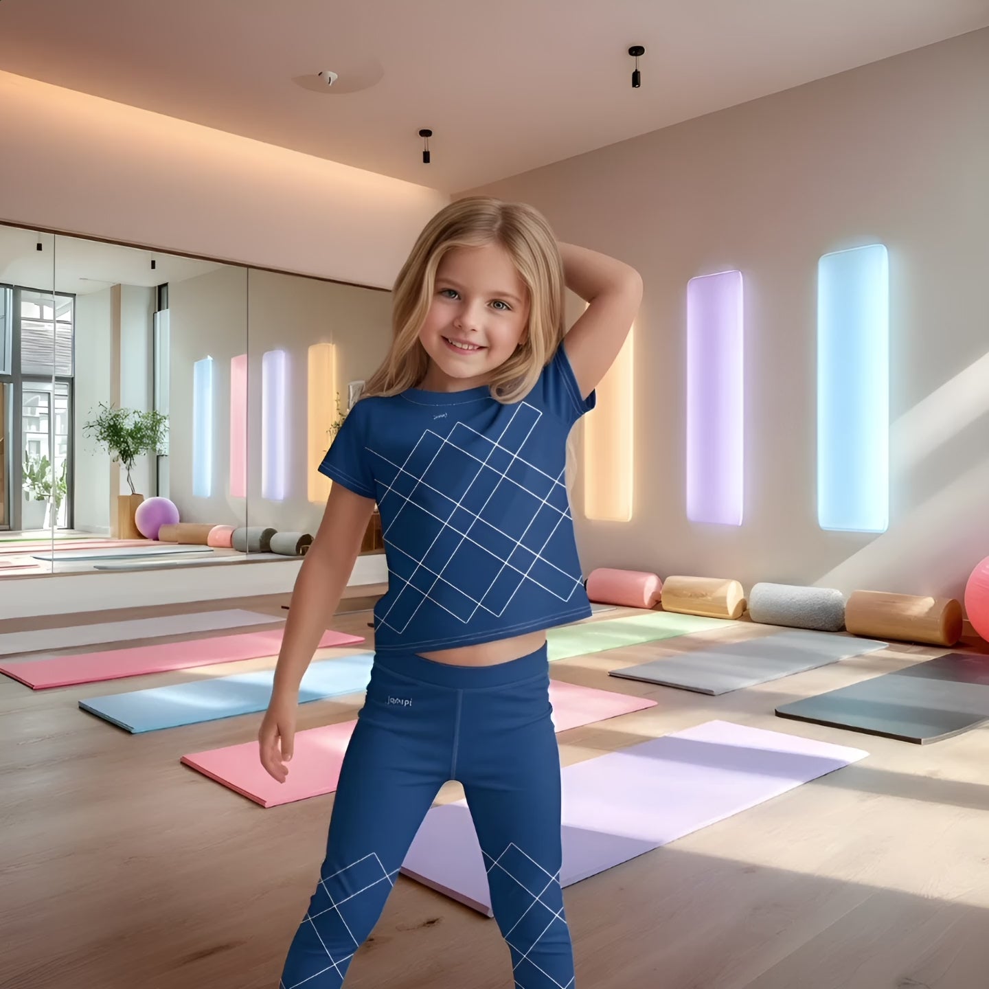 Tränings T-shirt Jompi Dash Mini Blå - Grid