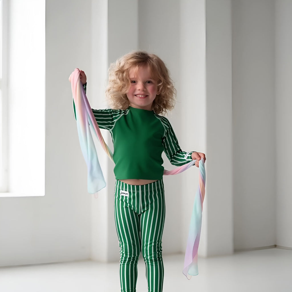 Träningstights Jompi Dash Mini Grön - Stripe